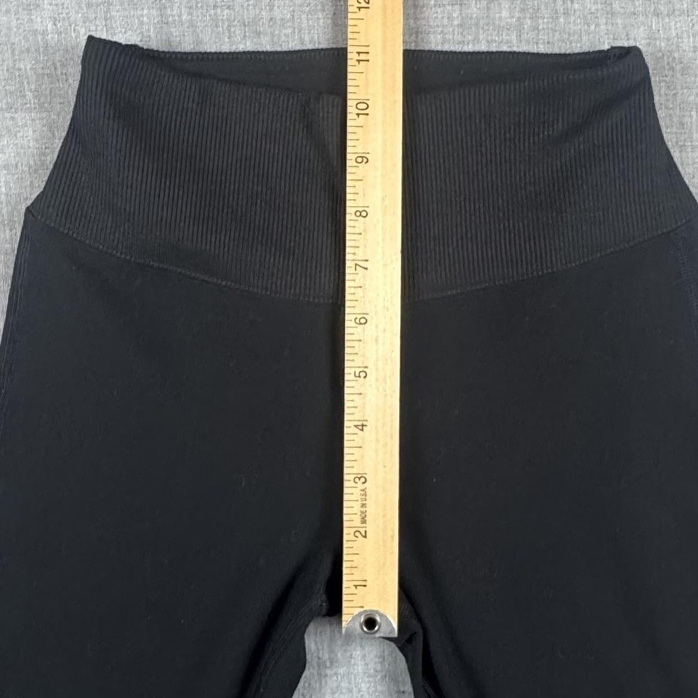 Alo Yoga 7/8 Airlift High-Waist Leggings Womens XS Black Ankle Ribbed Cuff Pants - Picture 7 of 10